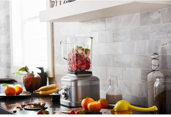 KITCHENAID Frullatore da Tavolo con Bicchiere Capacit 1,4 L Potenza 1200 W 5 Velocit Tritaghiaccio colore Argento - Blender K400