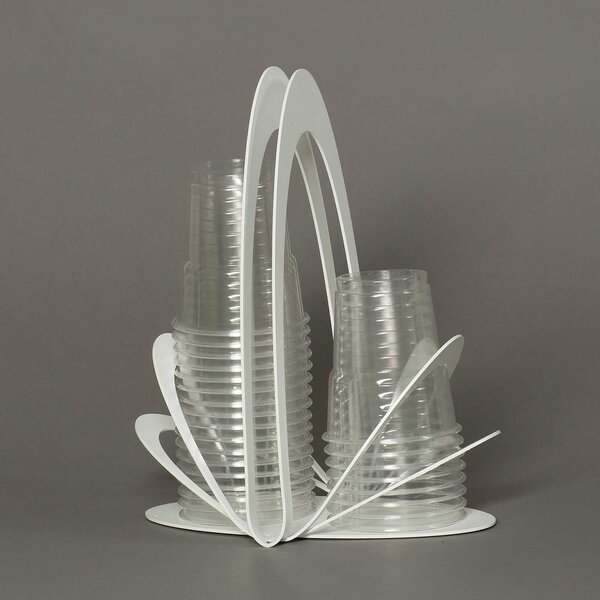 Arti e Mestieri Portabicchieri in metallo per bicchieri di plastica - Origami