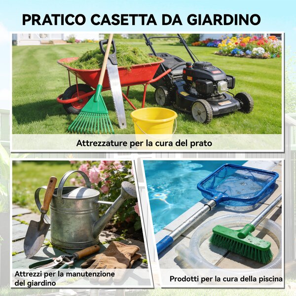Outsunny Capanno Giardino Metallo 163x90x179 cm, Porta Chiudibile, Prese d'Aria, Grigio Scuro | Aosom Italy