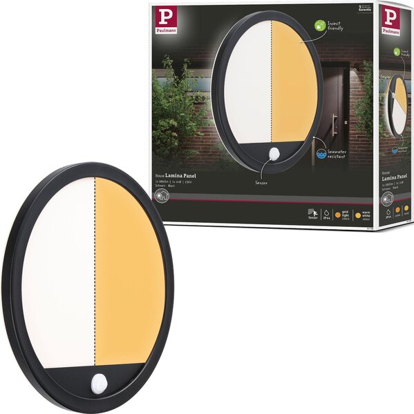 Paulmann Pannello LED per esterni Lamina Rilevatore di movimento crepuscolare (IR) amico degli insetti