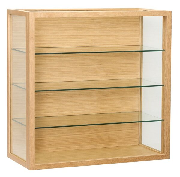 Vetrina di colore naturale con effetto rovere da appendere 60x60x27 cm Poetic – Hübsch