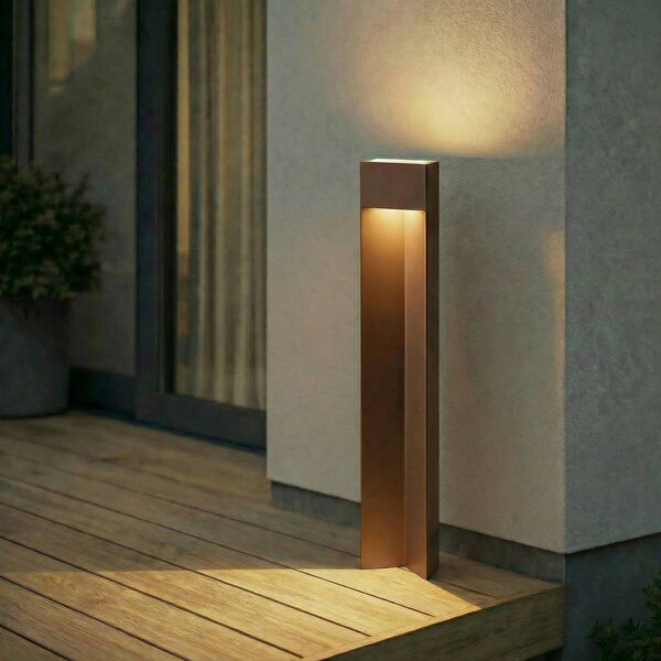 Lampioncino da giardino Kaholo Lucande, Marrone / Ruggine, Alluminio, Moderno, Lampada LED da esterni