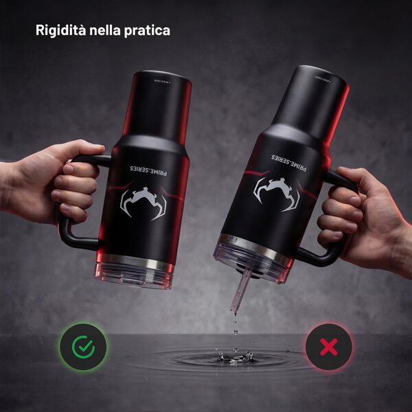 Tazza termica con manico nero Diablo Burned Black