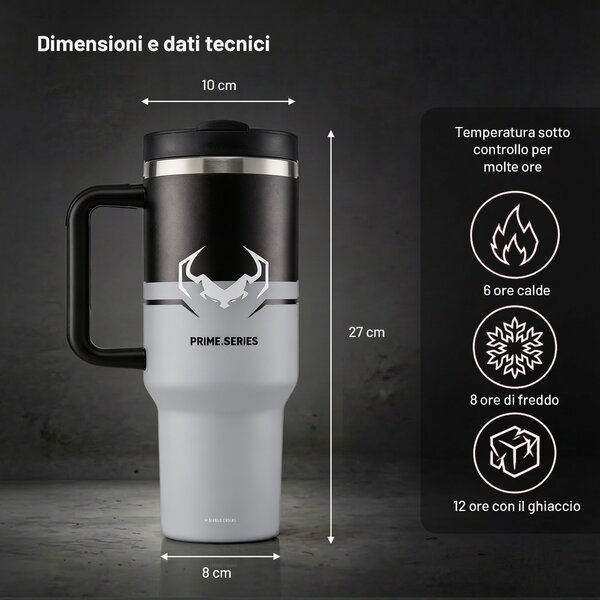 Tazza termica con manico grigia Diablo Nightwolf Moon