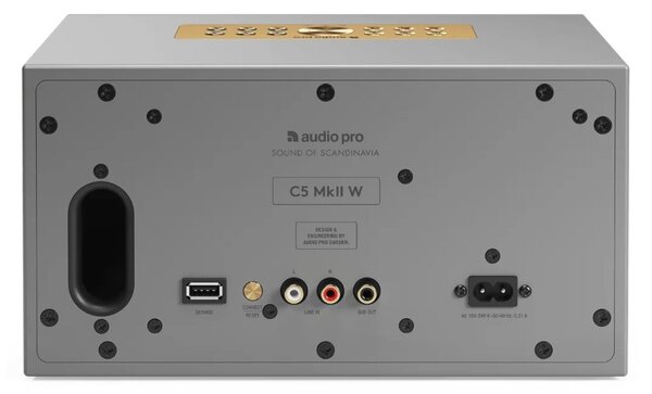 Audio Pro C5 MkII W Grey Diffusore Wireless W-generation Wi-Fi Multiroom InternetRadio GoogleCast AirPlay2 BT LineIN
