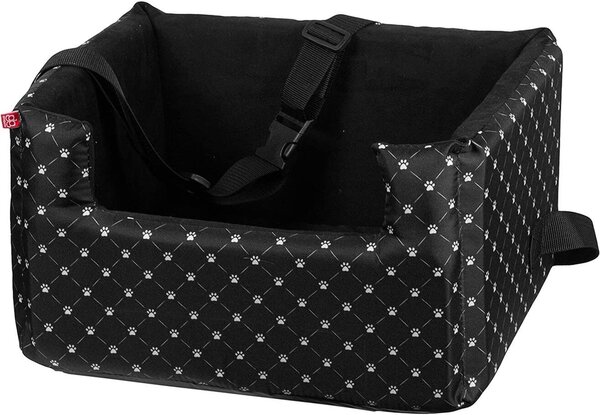 Seggiolino per cani e gatti, sedile posteriore per animali domestici, cuccia per cani sul sedile del passeggero, borsa per cani Nero/bianco L: 57x50 cm