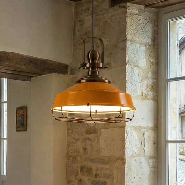 Lampada a sospensione Astel ROYALTECH, dimmerabile, Giallo / Arancione, Soggiorno / Sala da pranzo, Metallo, Industriale, Lampada a sospensione