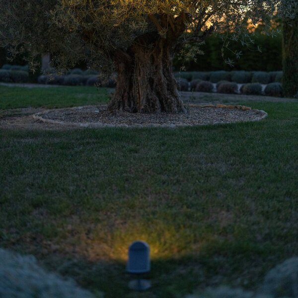Les Jardins Faretto da esterno a LED e solare Oje, 600 lm, 2700 K, IP66, dimmerabile. dimmerabile, Alluminio / Grigio / Zincato, Alluminio, Moderno, Lampade solari