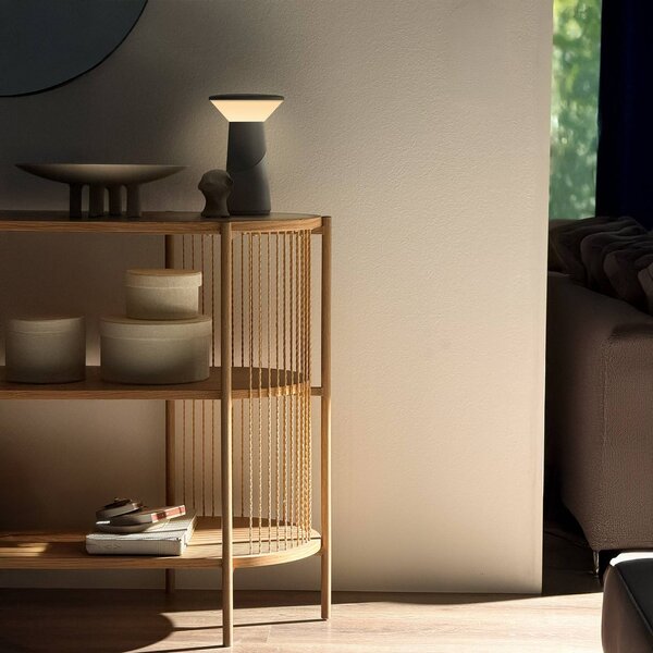 Briloner Lampada LED da tavolo ricaricabile Pilia, antracite, altezza 24 cm, IP44 dimmerabile, Alluminio / Grigio / Zincato, Soggiorno / Sala da pranzo, Plastica, Moderno