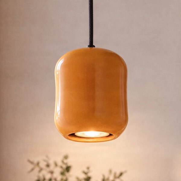 Lampada a sospensione Ceramic Barell SIGMA, Giallo / Arancione, Soggiorno / Sala da pranzo, Ceramica, Lampada a sospensione