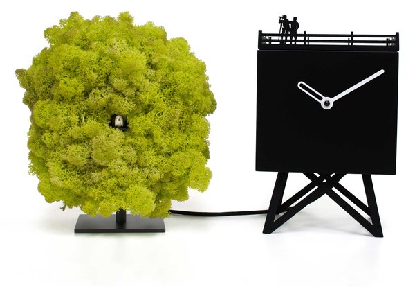 Progetti Orologio da tavolo a cucù di design moderno "Birdwatching" Verde/Nero