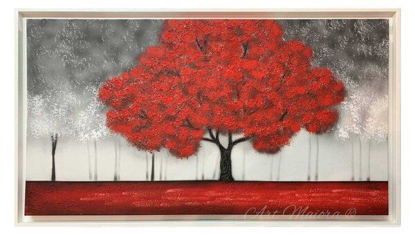 Art Maiora Quadro per soggiorno con paesaggio moderno "Incanto Rosso" 130x70 -