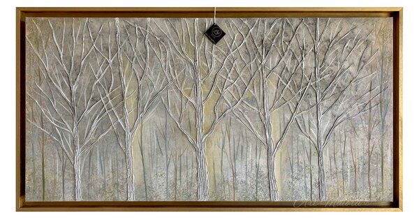 Art Maiora Quadro dipinto a mano con paesaggio "Foresta Intrecciata" 120x80 Tela Dipinti su Tela Quadri per soggiorno