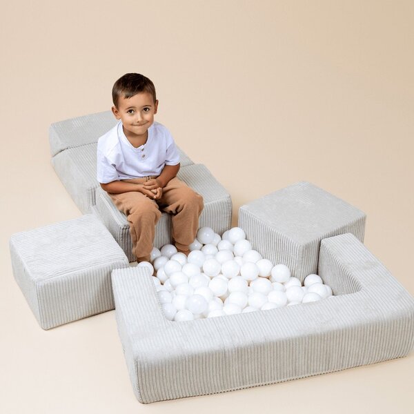 Gioco per psicomotricità color crema in velluto a coste 6 pz altezza totale 40 cm 100x35 cm Montessori – Meowbaby