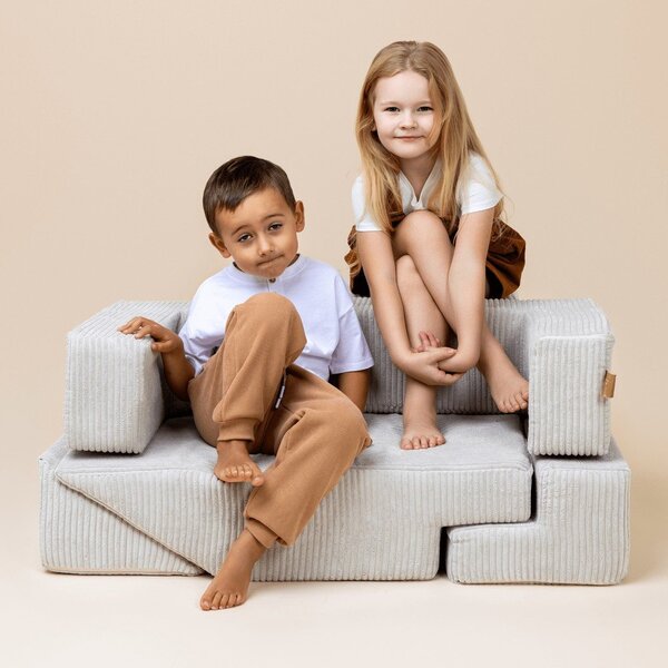 Gioco per psicomotricità color crema in velluto a coste 6 pz altezza totale 40 cm 100x35 cm Montessori – Meowbaby