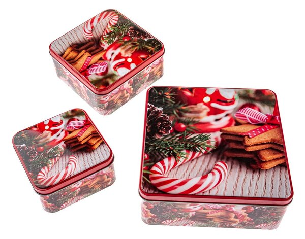 Set di contenitori per alimenti in metallo per i dolci 3 pz Christmas – Dakls