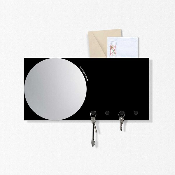 Design Object Portachiavi da parete con specchio e lavagna magnetica e  porta documenti 