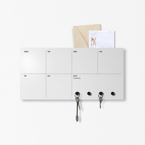 Design Object Appendichiavi da parete con planner settimanale lavagna magnetica e calendario -