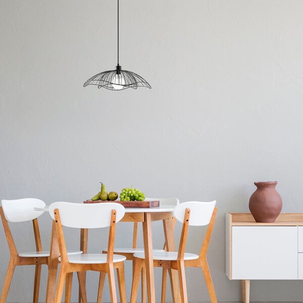 Lampadario nero con paralume in metallo ø 50 cm Farac – Opviq lights