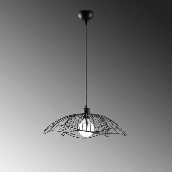 Lampadario nero con paralume in metallo ø 50 cm Farac – Opviq lights