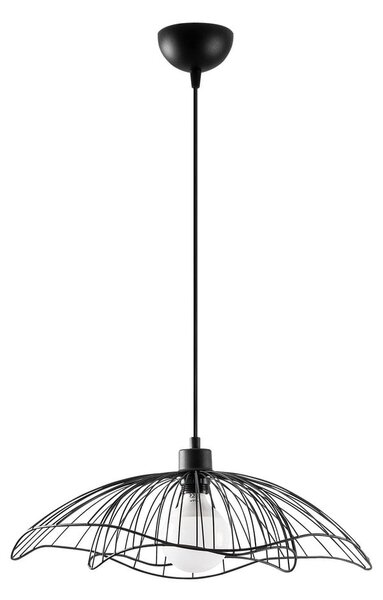 Lampadario nero con paralume in metallo ø 50 cm Farac – Opviq lights