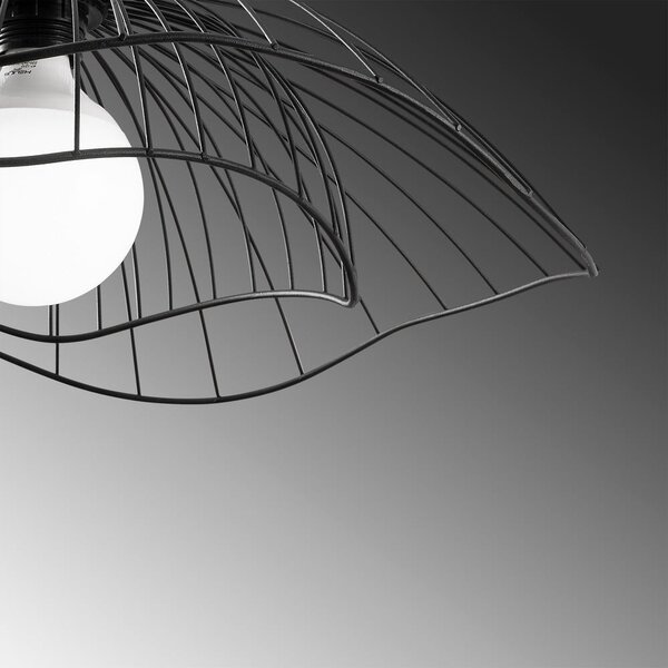 Lampadario nero con paralume in metallo ø 50 cm Farac – Opviq lights