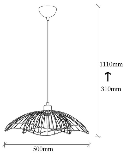 Lampadario nero con paralume in metallo ø 50 cm Farac – Opviq lights