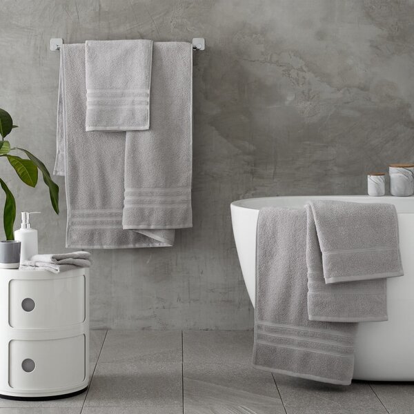 Set di asciugamani tipo terry grigio chiaro in cotone 2 pz 30x30 cm Zero Twist – Catherine Lansfield