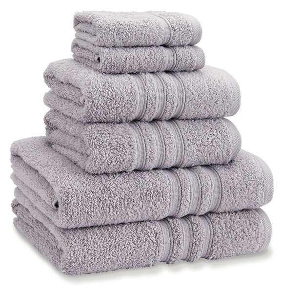Set di asciugamani per viso e corpo tipo terry grigio chiaro in cotone 6 pz Zero Twist – Catherine Lansfield