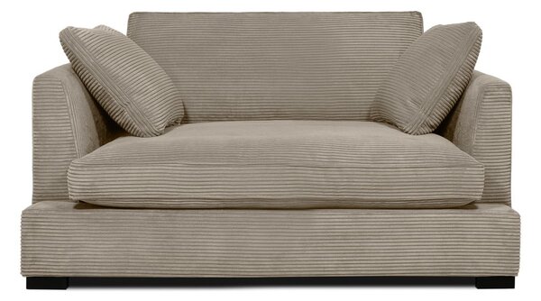 Poltrona beige con rivestimento in velluto a coste Mobby – Scandic