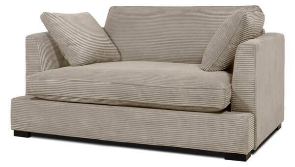 Poltrona beige con rivestimento in velluto a coste Mobby – Scandic