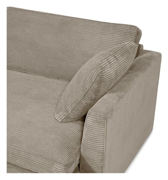Poltrona beige con rivestimento in velluto a coste Mobby – Scandic