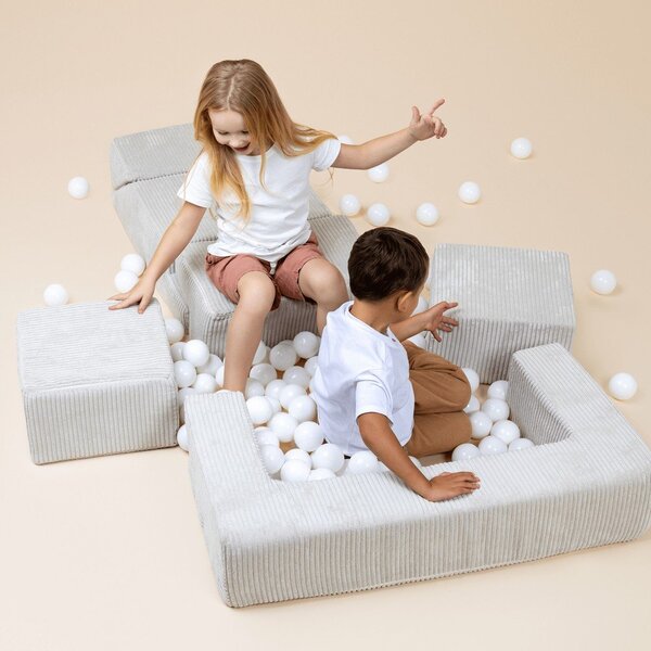 Gioco per psicomotricità turchese in velluto a coste 6 pz altezza totale 40 cm 100x35 cm Montessori – Meowbaby