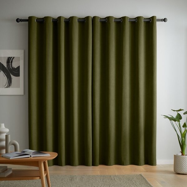Tende in set oscuranti color kaki in velluto 2 pz 117x137 cm Wilson – Catherine Lansfield