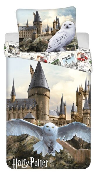 Set copripiumino e federa da bambini in cotone per letto singolo 140x200 cm Harry Potter "Hedwig" – Jerry Fabrics