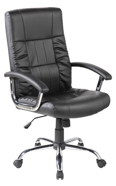 Poltrona da Ufficio Presidenziale Baltimora con Braccioli 63x68x106-116 cm in Pelle Sintetica Nero