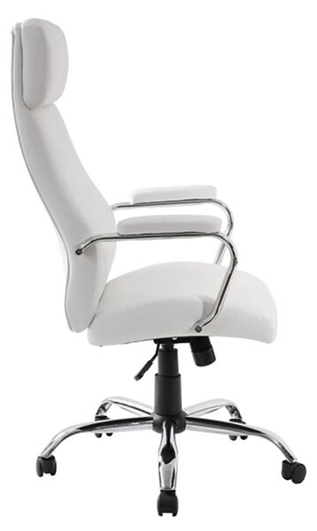 Poltrona da Ufficio Presidenziale New York con Braccioli 62x66x121-131 cm in Pelle Sintetica Bianco