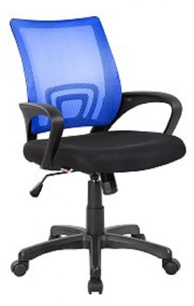 Sedia Operativa da Ufficio St. Louis con Braccioli 54x59x90-100 cm in Rete Tecnica e Tessuto Blu e Nero