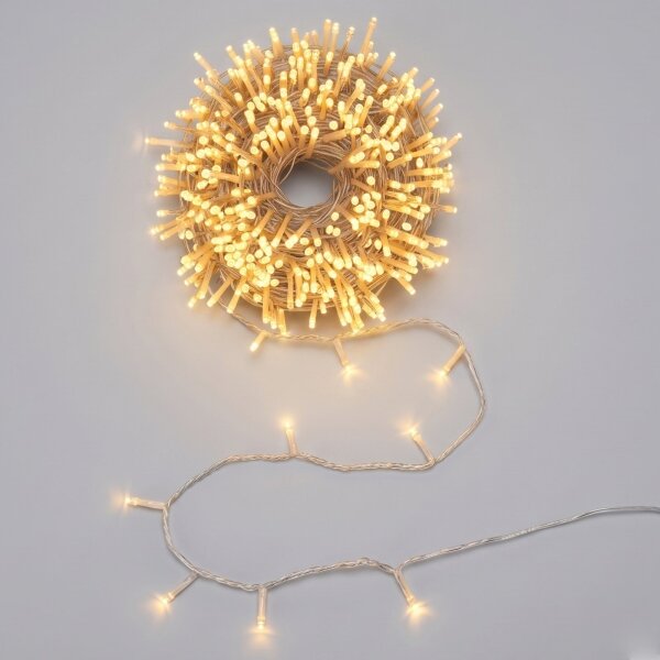 Aigostar - LED catena luminosa natalizia per esterni 1000xLED/8 funzioni 103m IP44 bianco caldo