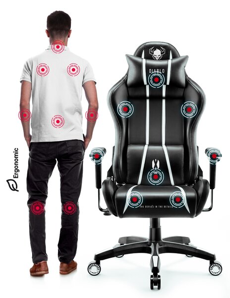 Sedia da gaming Diablo X-One 2.0 Normal Size: Nero-bianco