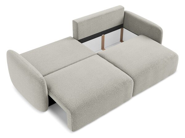 Divano grigio chiaro allungabile/con contenitore 238 cm Kalena – Makamii