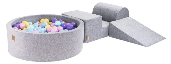 Gioco per psicomotricità grigio in velluto 4 pz altezza totale 30 cm 225x90 cm Montessori – Meowbaby