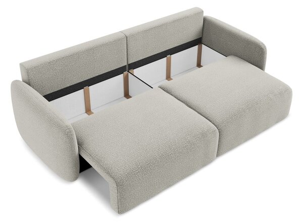 Divano grigio chiaro allungabile/con contenitore 238 cm Kalena – Makamii
