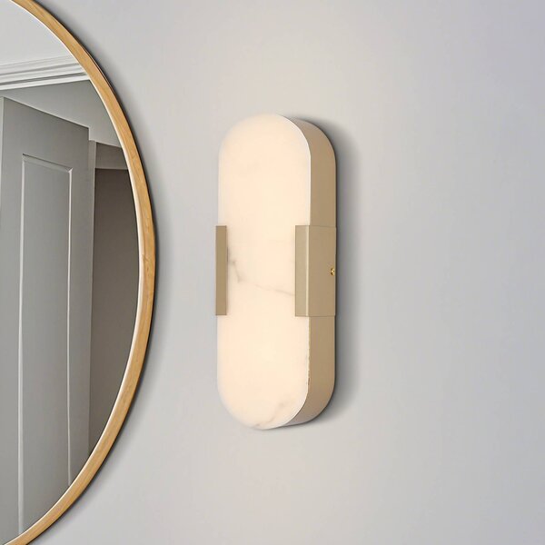 Searchlight Applique da parete Opaline, dimmerabile, Ottone / Oro, Bagno, Metallo, Applique