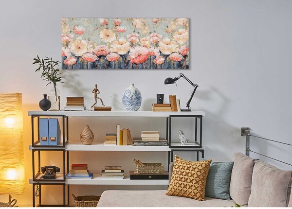 Agave Quadro floreale moderno dipinto a mano su tela "Rich Flowers" 150x60 -