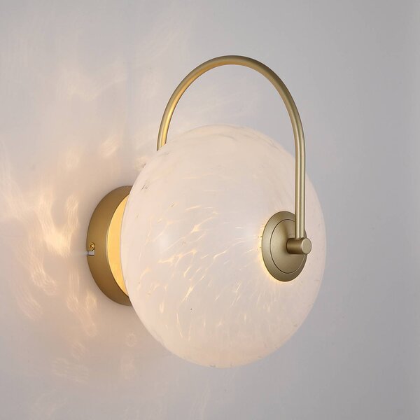 Searchlight Applique da parete a LED Confetti, dimmerabile, Ottone / Oro, Soggiorno / Sala da pranzo, Vetro, Moderno, Applique a LED