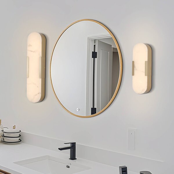 Searchlight Applique da parete Opaline, dimmerabile, Ottone / Oro, Bagno, Metallo, Applique