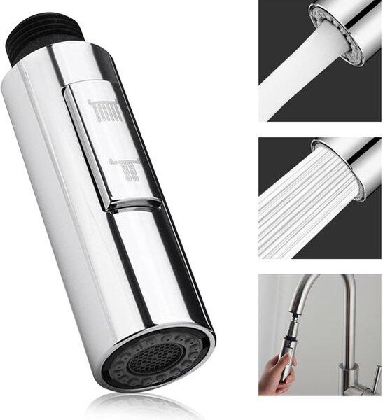 Soffione doccia multifunzionale ed estraibile per cucina, rubinetto da cucina G1/2, soffione doccia estraibile cromato per lavello da cucina e sistema doccia