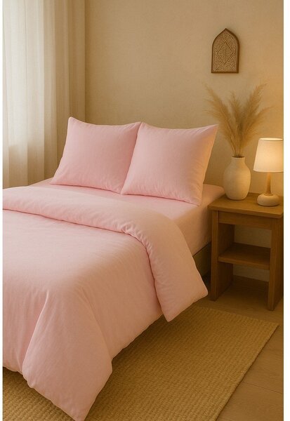 Set copripiumino e federa rosa per letto singolo o esteso con lenzuolo incluso/3 pezzi 160x220 cm Classic – Mila Home