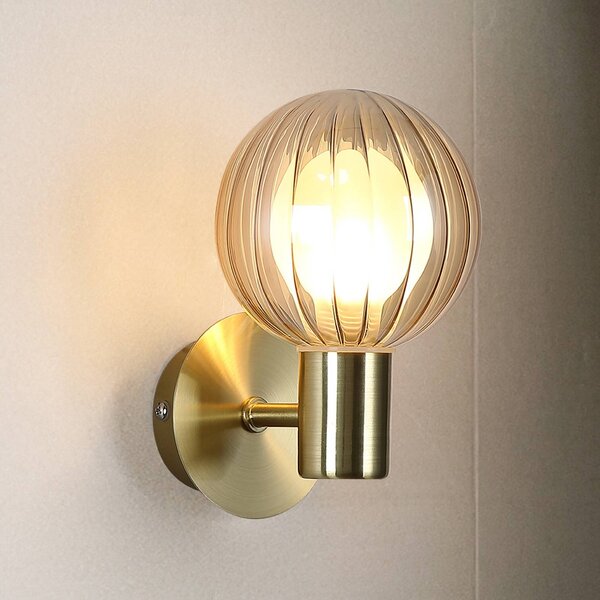 Searchlight Applique da parete Lumisphere, dimmerabile, Ottone / Oro, Bagno, Vetro, Applique